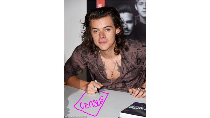 Harry Styles required to provide the story of his life for New Zealand census. 