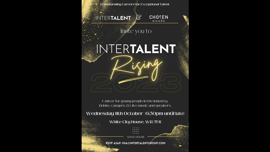 Get yourselves along to Intertalent Rising 2023 on Wednesday 11th.